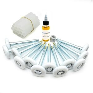 Universal Quieting Garage Door Kit – 12 Ultra-Quiet Rollers + Lubricant & Sleeves