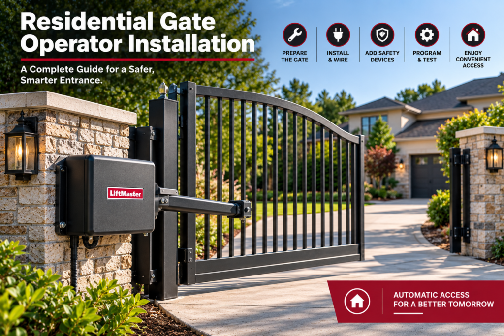 Residential gate operator installation